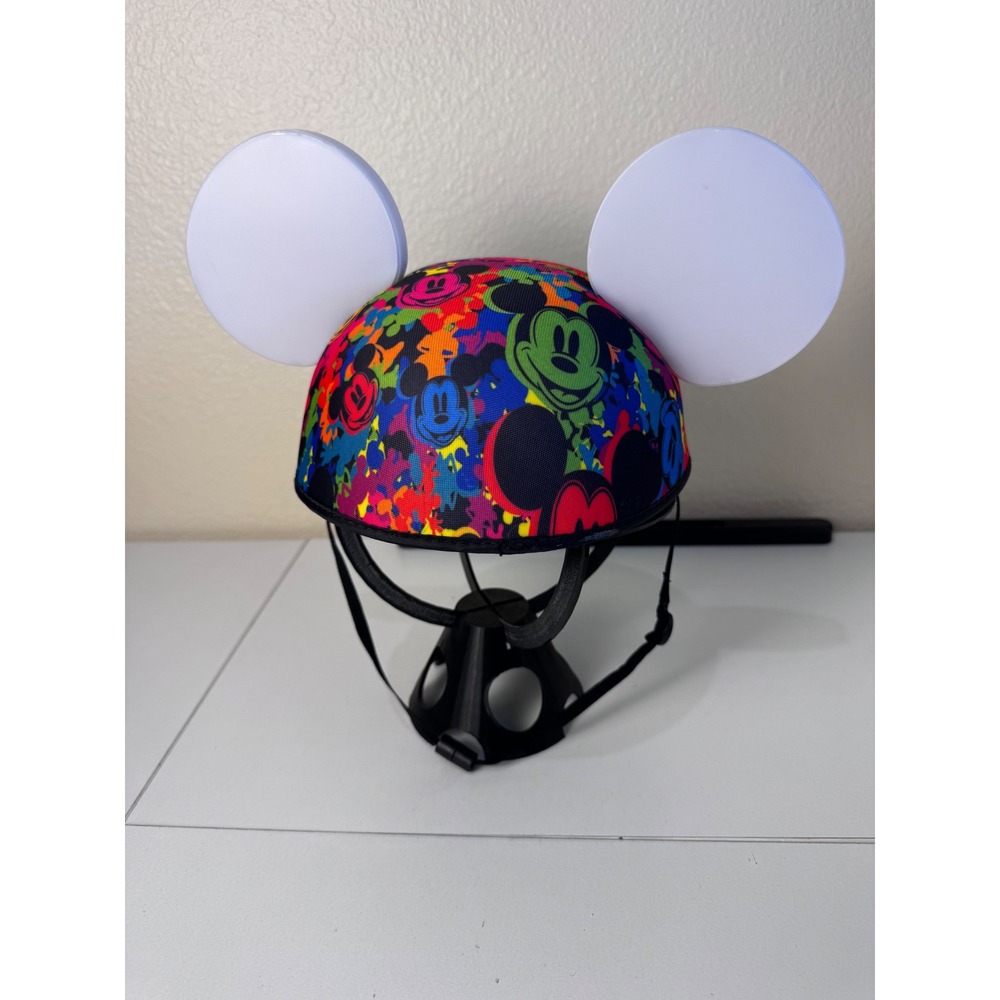 Disney Mickey Mouse Ear Hat Kids OSFM Glow In The Dark Splatter Neon Theme Park